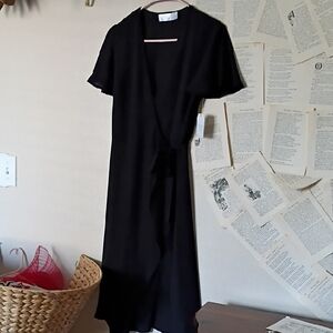 Time & Tru Black Wrap Dress